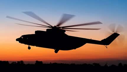 Mil Mi-26T2W im Flug.
