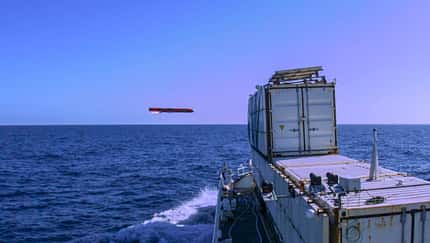 MBDA Sea Venom/ANL beim dritten Testflug im Februar 2020 vor der Ile Du Levant.