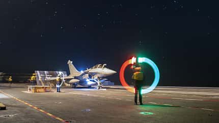 Dassault Rafale M auf dem Flugzeugträger "Charles de Gaulle".