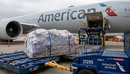 Eine Boeing 777-300 flog am 20. März 2020 den ersten reinen Frachtflug von American Airlines seit 1984.