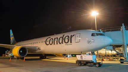 Boeing 767-300 der Condor am 6. April 2020 in Christchurch.