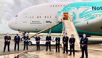 A380 von Hi Fly fliegt einmal um die Welt
