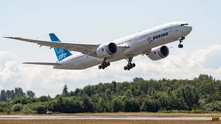 Hier fliegt eine künftige Boeing 777-9 der Lufthansa
