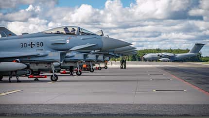 Eurofighter des Taktischen Luftwaffengeschwaders 72 verlegten Ende August nach Ämari, um die Luftraumüberwachung im Baltikum zu verstärken. 