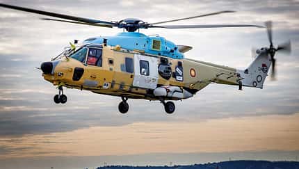 Erster NH90 TTH für Katar bei Flugtests in Marignane.