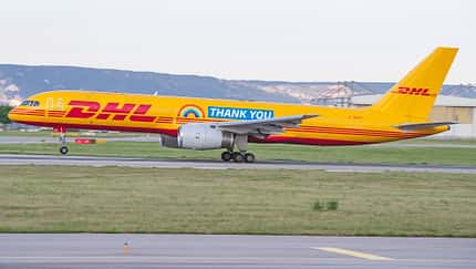 Boeing 757 Frachter von DHL in Leipzig.