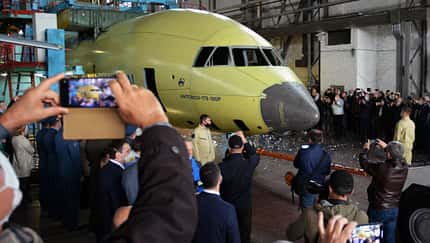 Ein Flugzeugrumpf, der Antonow stolz macht