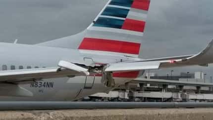 American-737 rasiert in Dallas Laterne ab