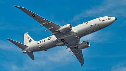 P-8A Poseidon flies over Jacksonville