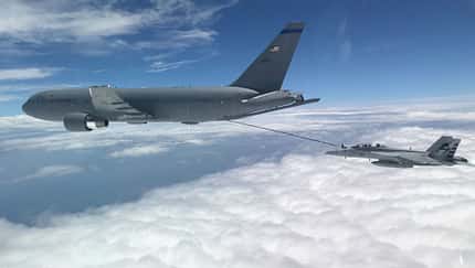 Die Boeing KC-46A ist jetzt für den Betrieb des zentralen Schlauchsystems zugelassen.
