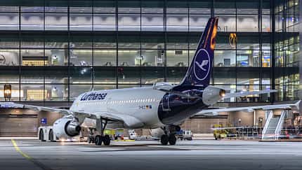 Lufthansa-Airbus in Frankfurt.