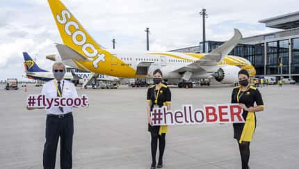 Scoot fliegt jetzt wieder von Berlin nach Singapur, vorerst mit Stop in Athen.
