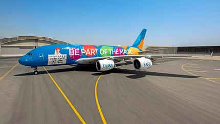 Die bunteste A380, die Emirates je hatte