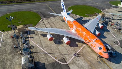All Nippon Airways hat im Oktober 2021 ihre letzte A380 im Schildkröten-Design übernommen. 