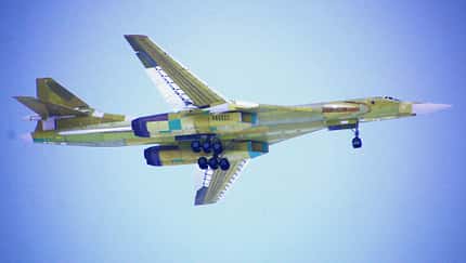 Erste neu gebaute Tupolew Tu-160M startet zum Erstflug in Kasan.