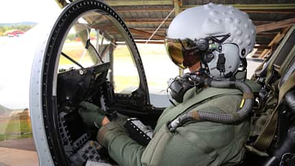 Eurofighter-Pilot der Luftwaffe.