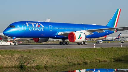 Hier zeigt sich die erste A350 für ITA Airways