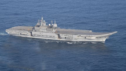 Indiens erster eigen gebauter Flugzeugträger "Vikrant".