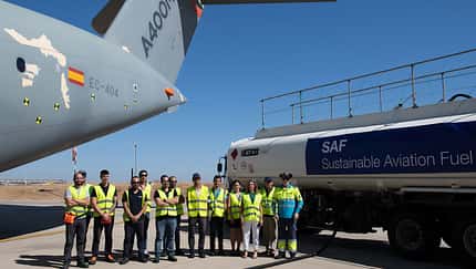 Airbus testet die Verwendung von SAF im A400M-Tansporter.