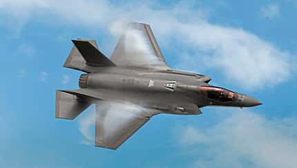 F-35 Demo Team practices Heritage Flights with a P-51 Mustang