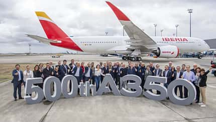 Der 500. Airbus A350 ging im September 2022 an Iberia.