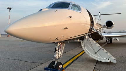 Mit der Gulfstream 650ER an den Comer See