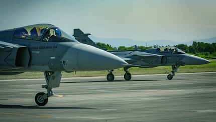 Saab Gripen E (F-39E) der brasilianischen Luftstreitkräfte. 
