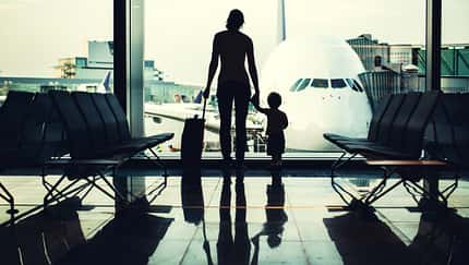 Mother and Son at Airport