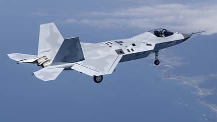 KAI KF-21 Prototyp Nr.5 beim Erstflug im Mai 2023.