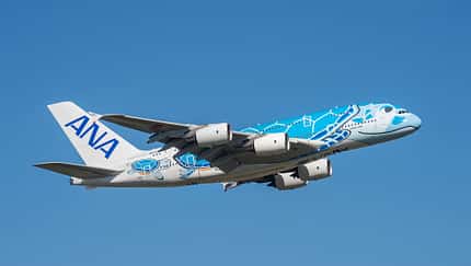 Airbus A380 ANA im Flug
