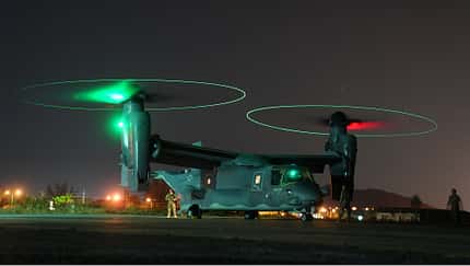 CV-22B am Boden bei Nacht