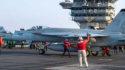 F/A-18 Super Hornet auf Flugdeck