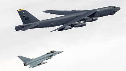 Boeing, b52, B-52H, Stratofortress, Bomber Task Force, Luftwaffe, Eurofighter Deutsche Eurofighter eskortieren B-52 Stratofortress