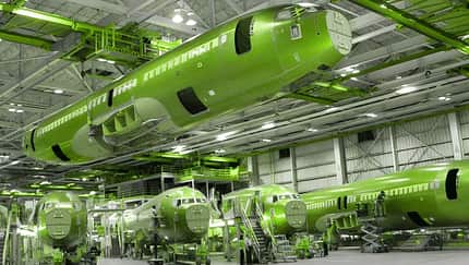 Boeing 737 Rumpfproduktion.