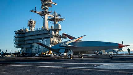 MQ-25 Stingray an Deck der USS George Bush