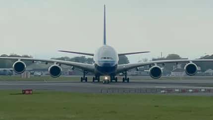 Global-A380 startet nach Dresden