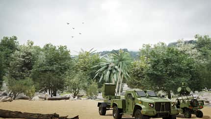 US Marine Corps mobiles Anti-Drohnensystem Computergrafik