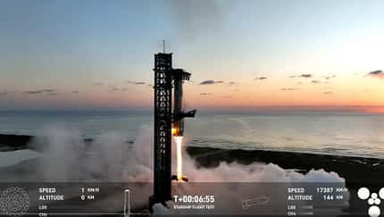 SpaceX fängt den Super-Heavy-Booster am Startturm