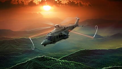 Laser-Selbstschutzsystem an Hubschrauber in Aktion Grafik