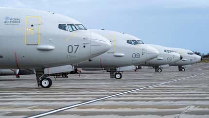 Boeing P-8 Poseidon Seeaufklärer der Royal Air Force auf der Flightline
