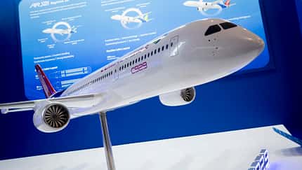 Modell des geplanten chinesischen Großraumjets Comac C929.