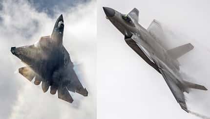 Super-Kampfjets Su-57 und J-20 aus Russland und China.
