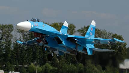 Suchoi Su-27 Russland im Landeanflug