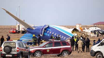 Embraer 190 Wrack nach Absturz in Kasachstan