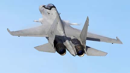 Flugvorführung einer Suchoi Su-30MKM Malaysia