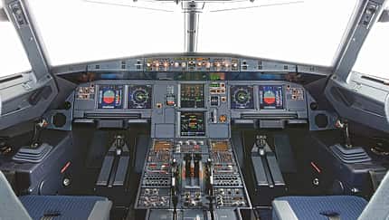 Airbus A320, A320 Familie, A319, A321XLR, A319neo Cockpit-Ansicht eines Airbus A320