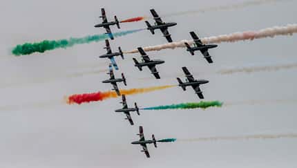 Frecce Tricolori bei Flugvorführung.