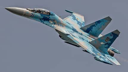 Suchoi Su-27UB der ukrainischen Luftwaffe in Aktion