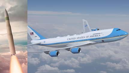 Sentinel-Nuklearrakete und VC-25B Air Force One (Montage)