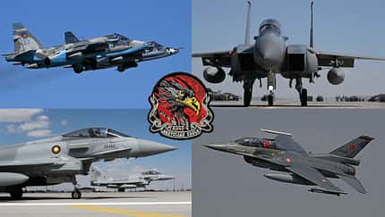 Anatolian Eagle 2025 Kollage teilnehmender Jets mit Wappen